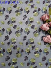 Bordado coloreado tela floral Tulle metálica de la gasa del cordón 3D del 125CM