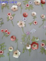 la lentejuela colorida 3D bordó la tela que Seuqin floral goteó la tela del cordón