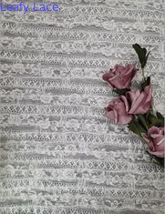 Tela bordada poliéster suave blanco 3D del cordón de Tulle 100%