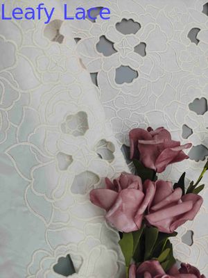 129cm Width 100% Cotton Laser Embroidery Fabric Laser Cut Border