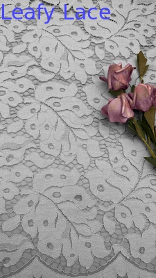 High Quality Light Blue Color  Big Leaf Corded Scalloped Edge Lace Fabric By The Yard Dress for fashion