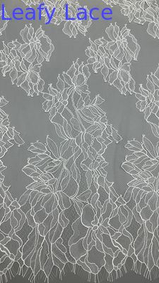 Lightweight 100% Nylon French Chantilly Thread Lace With Floral Design For Women's Dress