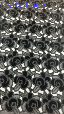 Leafy Hollow-Up Embroidered Lace Fabric Fabric Customized Color