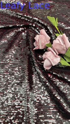 Luxury 100% Polyester Leafy Sequin Embroidery Fabric Shine Sequin Fabric