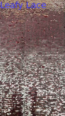 Luxury 100% Polyester Leafy Sequin Embroidery Fabric Shine Sequin Fabric