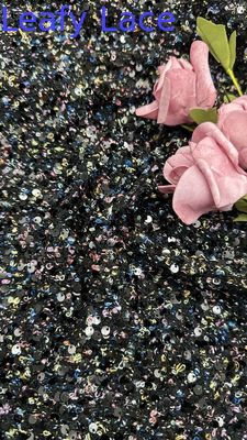 Metallic Lace Fabric Sequin Embroidery Fabric Customized Color