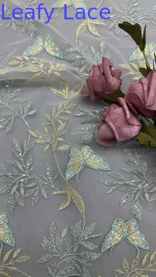 Embroidery Lace Fabric Butterfly Elegent 100% Cotton Luxury Style