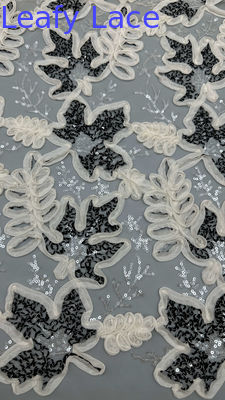 100% Polyester Sequin Embroidered Fabric Breathe And Elegent Wedding Party Sequin Fabric