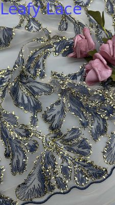 Metallic Lace Fabric High Quality Elegent Wedding 60 Yards Embroidery Fabric
