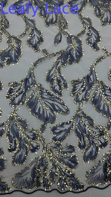 Metallic Lace Fabric High Quality Elegent Wedding 60 Yards Embroidery Fabric