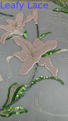 Embroiderey Lace Fabric Beaded Sequin Floral Elegant And Breathe Sequin Lace Fabric Luxury Occasion Fabric