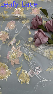 Embroiderey Lace Fabric Beaded Sequin Floral Elegant And Breathe Luxury Occasion Fabric