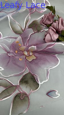 Printed Lece Mesh Fabric Lightweight Sheer Perfect Embroidered for Bridal Gowns Embroidered Lace Fabric