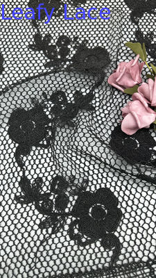 Leafy New Arrival Embroidery Hollow-up Lace Fabric Breathe Elegant Dresses