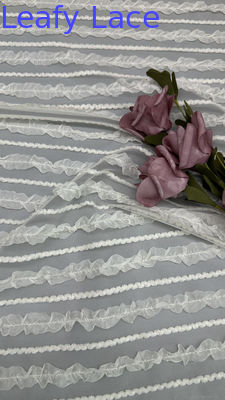Tulle Mesh Fabric Lace Fabric Pleated Fabric For Garments Couture And Fashion Design