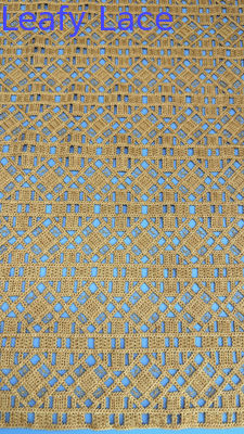 Corded Lace Fabric High Quality Elegant For Lady Yellow Pattern New Fashion for Garments Gowns