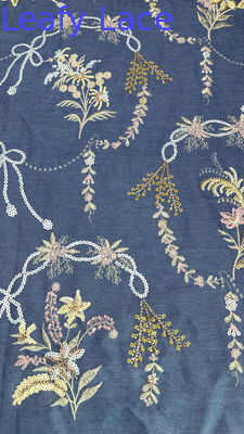 East Culture Cotton Embroiderey Lace Fabric Mesh Floral Sequin Floral For Ladies