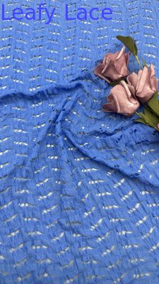 High Quality Blue Lace Mesh Hollow Up Effect For Artistic Wedding Evening Party Dresses Clothing