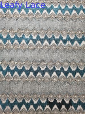 49" Gold Lace Metallic Embroidered Fabric For Women Dress