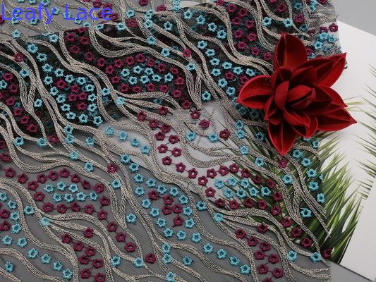 49 inch Colored 3D Floral Luxury Lace Fabric For Female Dresses