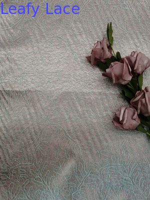 Blue Graceful Tulle Mesh Embroidered Lace Fabric