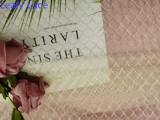 Gold Lurex Metallic Ivory Soft Tulle Mesh Fabric For Little Girl Dress