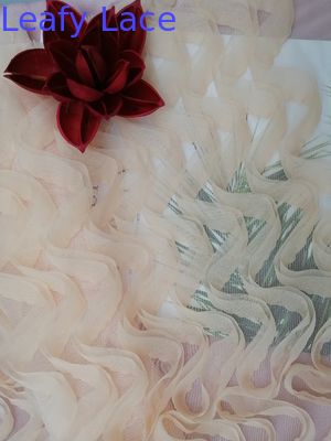 Pink Soft Lace Applique Embroidery Fabric For Evening Dress