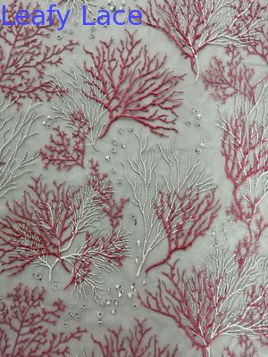 Party Blue Sea Plants 125CM Embroidered Lace Fabric