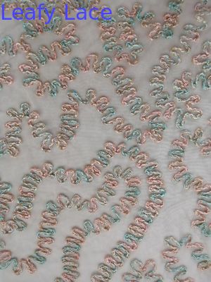 Crochet Corded Lurex Embroidery Metallic Lace Fabric