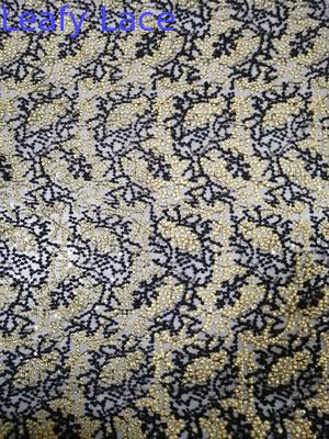 125CM Party Black Embroidered Sequin Mesh Fabric