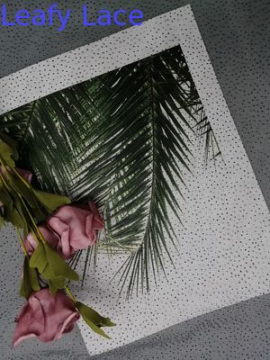 Party Black Dot Glitter Tulle Mesh Foil Printed Fabric