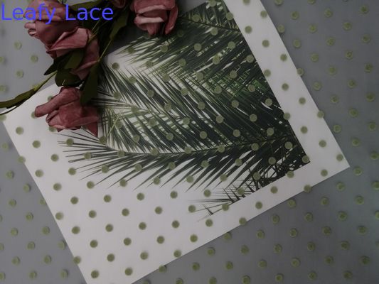 Green Glitter Polka Dot Tulle Flocked Mesh Fabric For Little Girl