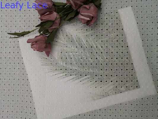 Sakura Cherry Blossom Thread White Embroidered Eyelet Fabric