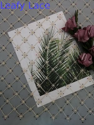 Geometric Beaded Embroidery Fabric