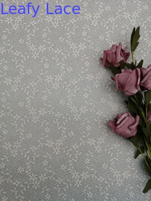 Ivory Small Floral Trim Fabric 100% Polyester leavers lace fabric