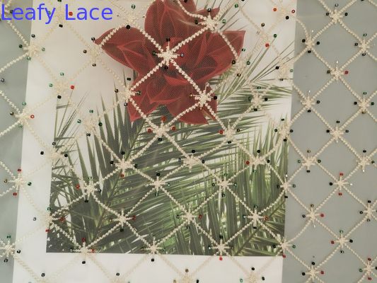 Geometric Beaded Embroidery Fabric