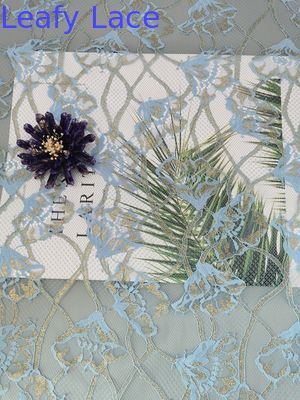 Lace Embroidery Metallic Floral Fabric Women Garment Textile