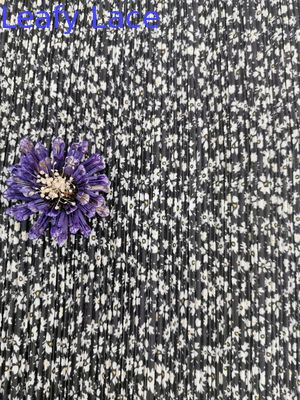 Chrysanthemum 100% Polyester Printed Mesh Pleated Lace Fabric