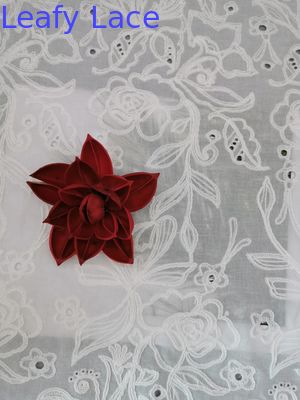 100% Cotton Corded Embroidered Eyelet Lace Fabric For Child