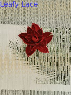 Geo Corded Linear Embroidery Tone - Tone Polyester Lace Trim