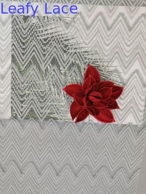 Green Zipper Shape Lace Eyelash Textile Spandex Mesh Fabric