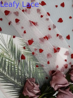 AZO Free Little Girl Red Heart Embroidered Lace Fabric Evening Dress