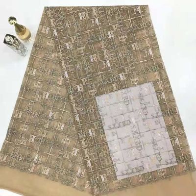 Geo Sequin Embroidered Fabric Lace For Home Textiles