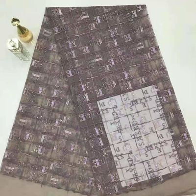 Geo Sequin Embroidered Fabric Lace For Home Textiles