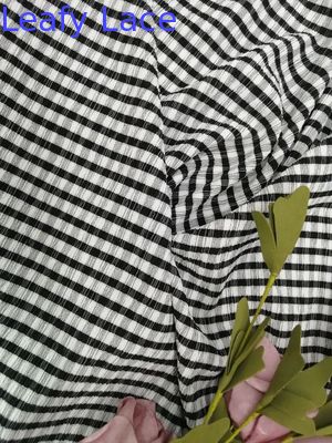 White Black Warp Knitting Checkered Stretch Lace Fabric Heavy Mesh