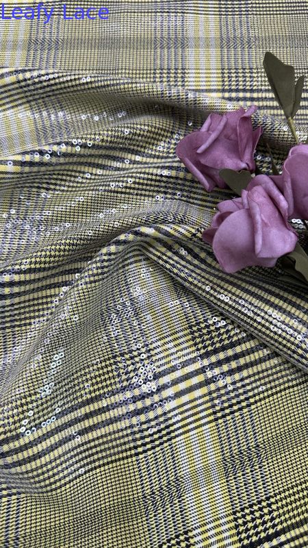 ODM Multi Color Sequin Embroidered Fabric Mesh For Evening Dress