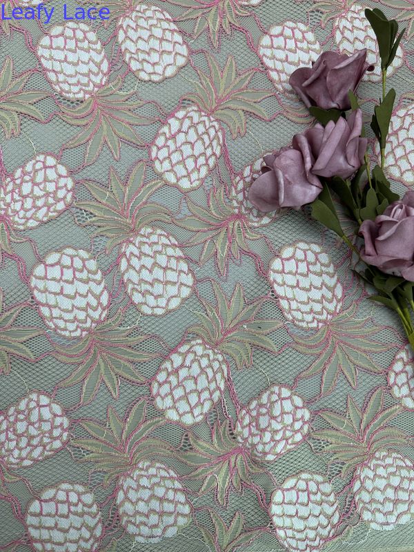 Pineapple Two Tone Corded Lace Fabric For Children'S Wear 140cm Width