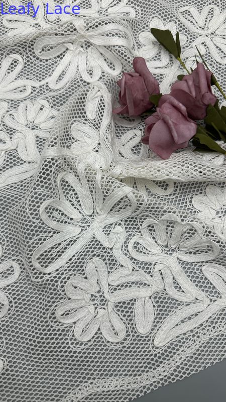 Elegant And Durable 120-130CM Embroidered Lace Fabric For Wedding And Birthday Occasions