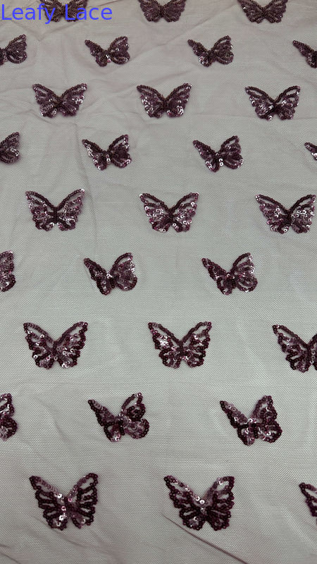 Luxary Butterfly Sequin Embroiderey Fabric Durable and Elegant Luxary Embroidery Fabric Wedding Birthday Occasions Hight Quality Sequin Embroidery Lace Fabric