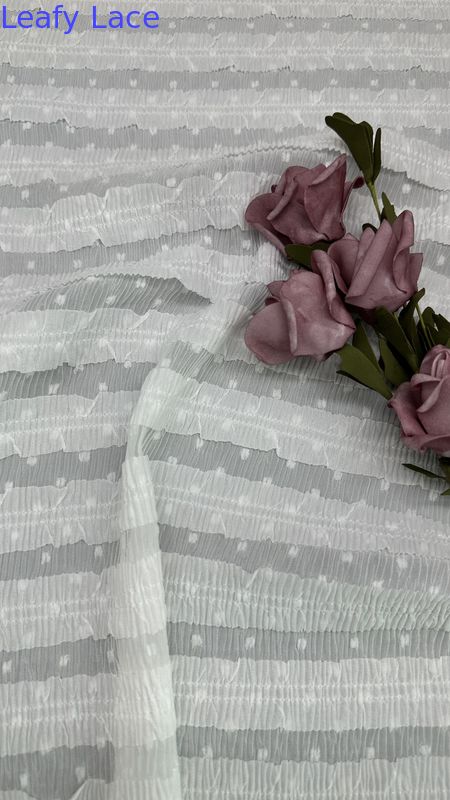 Pleated Lace Fabric Mesh Lace Breathe For Gowns Couture Fabric Leafy Luxury Occasion Evening